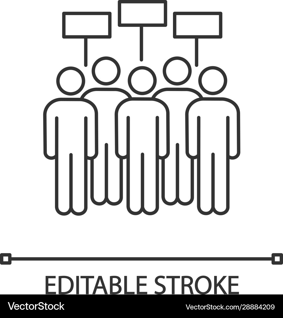 Protest event linear icon Vector Image