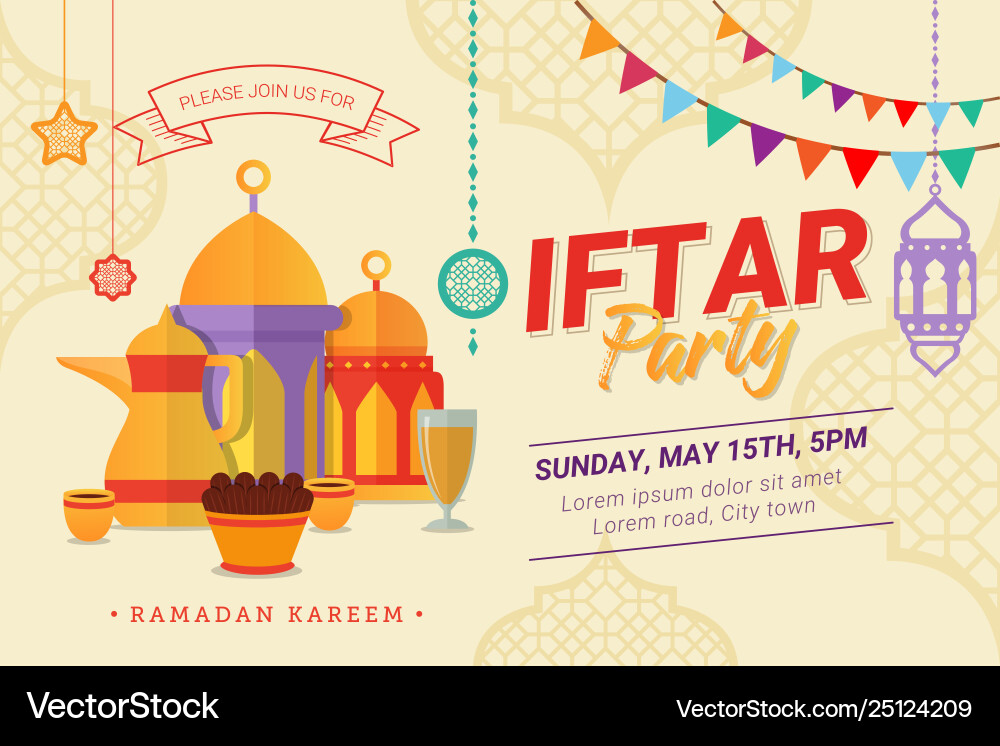 Ramadan iftar Party Design Plakat und Banner Ramadan iftar Party Design Plakat und Banner vektorbild