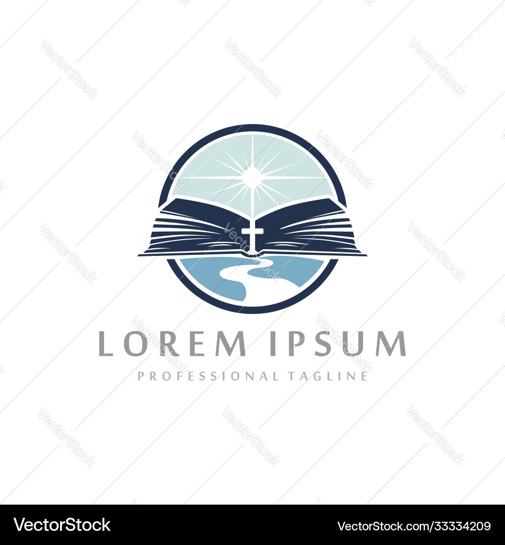 River creek church logo deign template round vector image