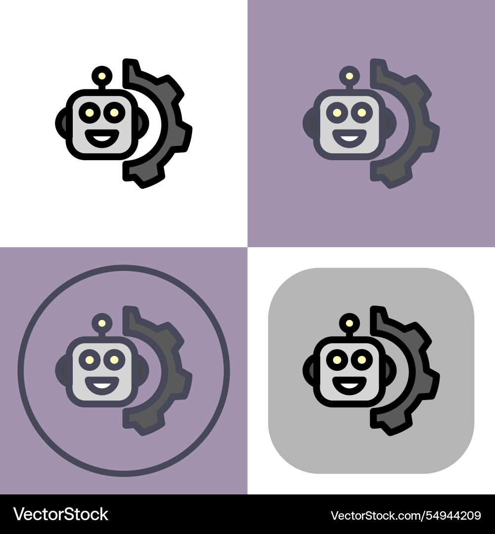 Robot settings symbol - artificial intelligence Robot settings symbol - artificial intelligence Vector Image