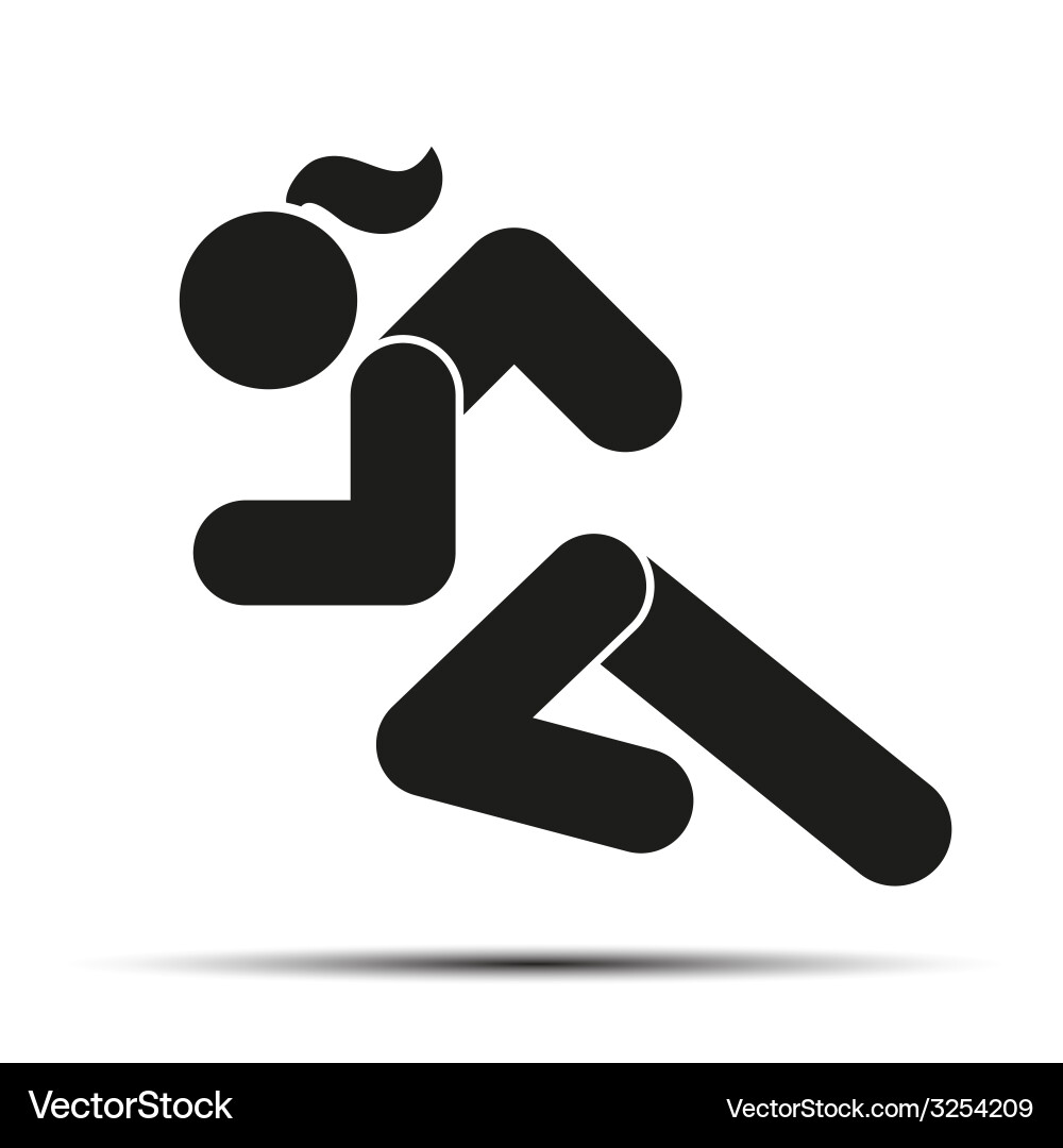Running woman simple symbol of run isolated Vector Image