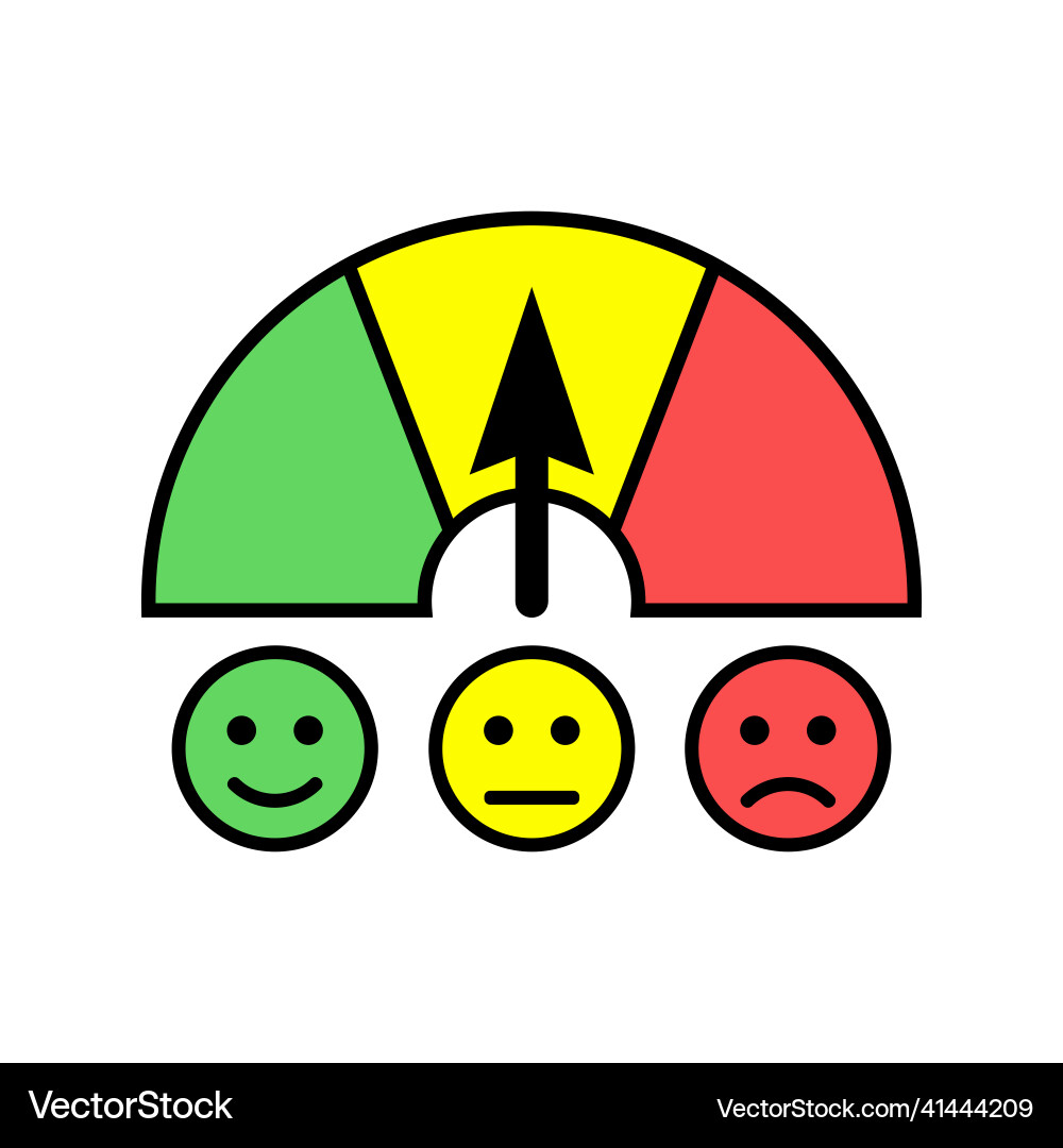Scale with arrow from smileys colored Scale with arrow from smileys colored vector image