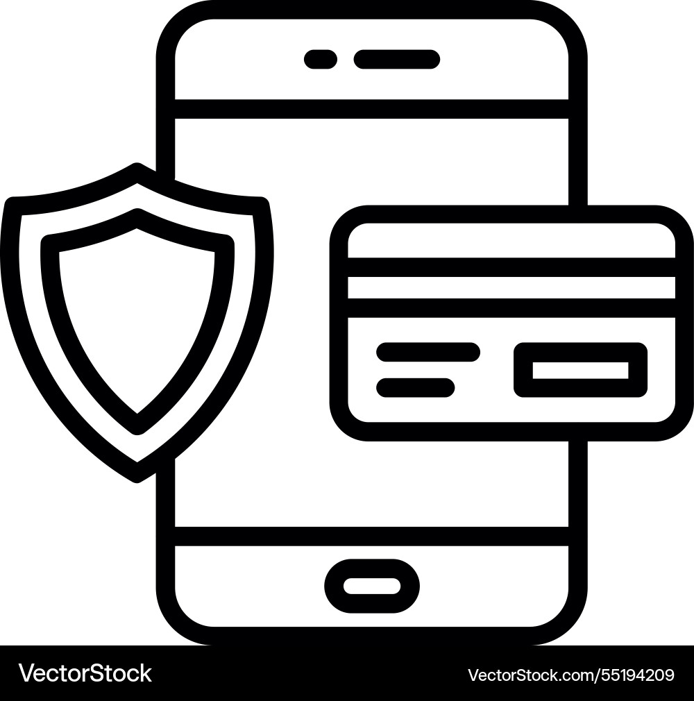 Secure payment line icon design Vector Image