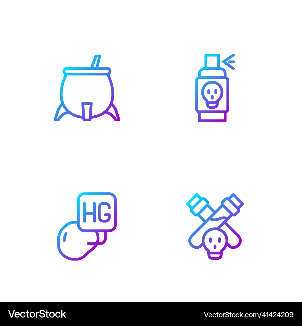 Set line bottle with potion drop of mercury Set line bottle with potion drop of mercury Vector Image