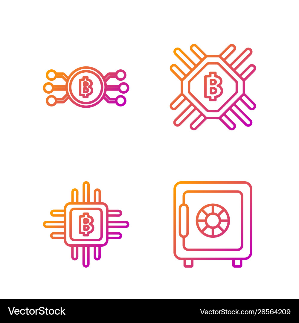 Set line safe cpu mining farm cryptocurrency Set line safe cpu mining farm cryptocurrency vector image