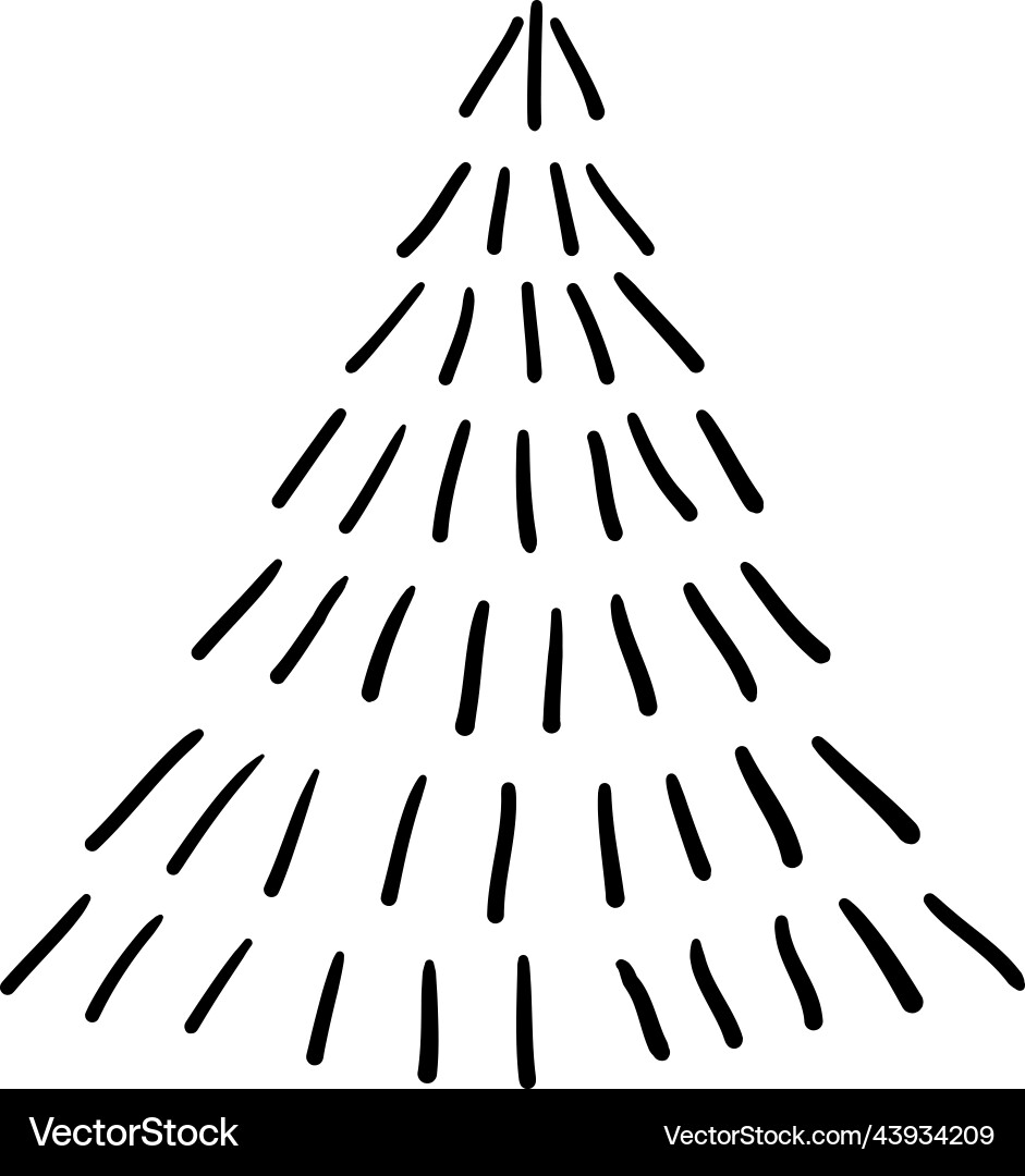Set of christmas tree doodle hand Set of christmas tree doodle hand vector image