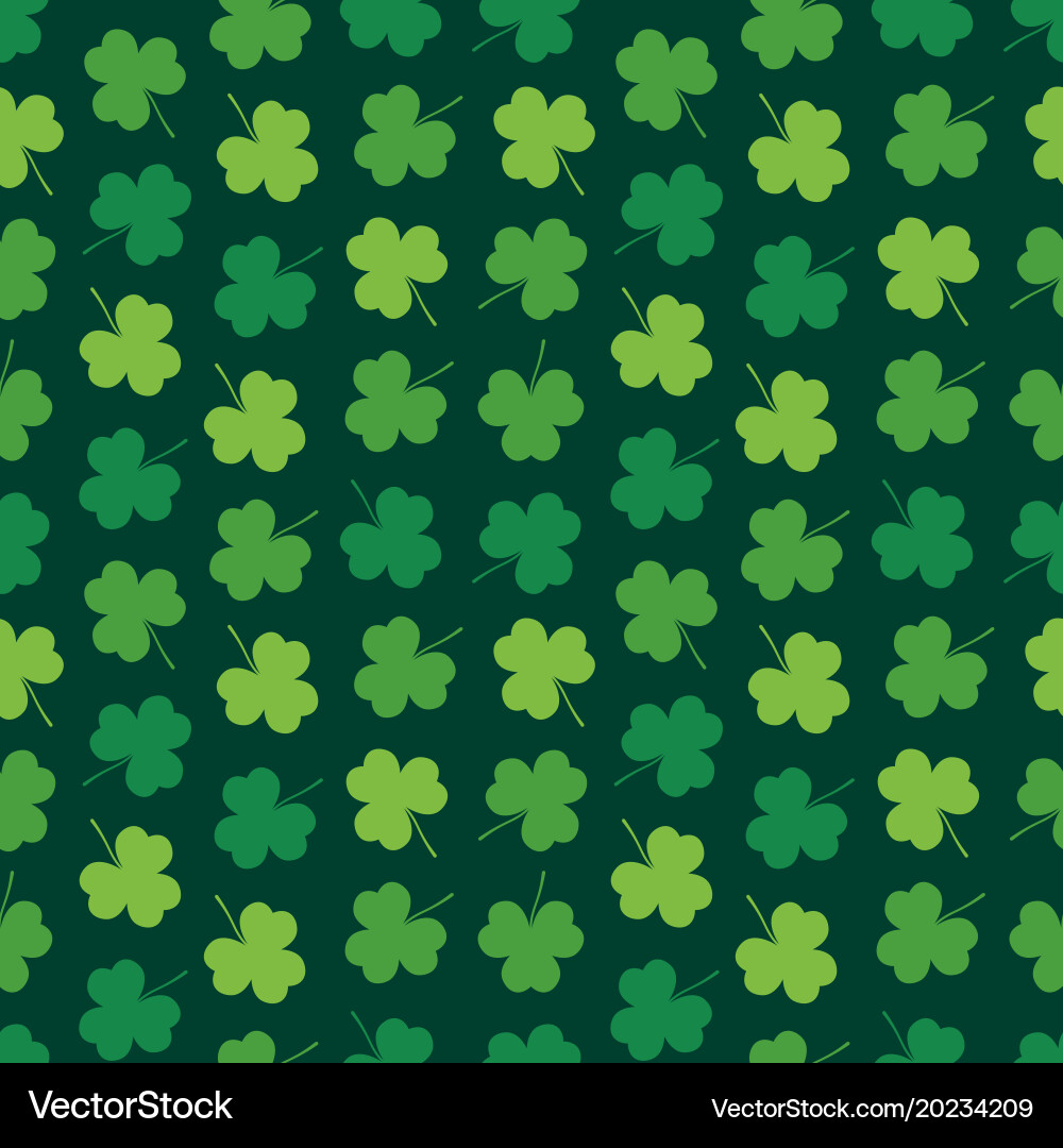 St. Patrick's Day Shamrock Pattern Vector Image