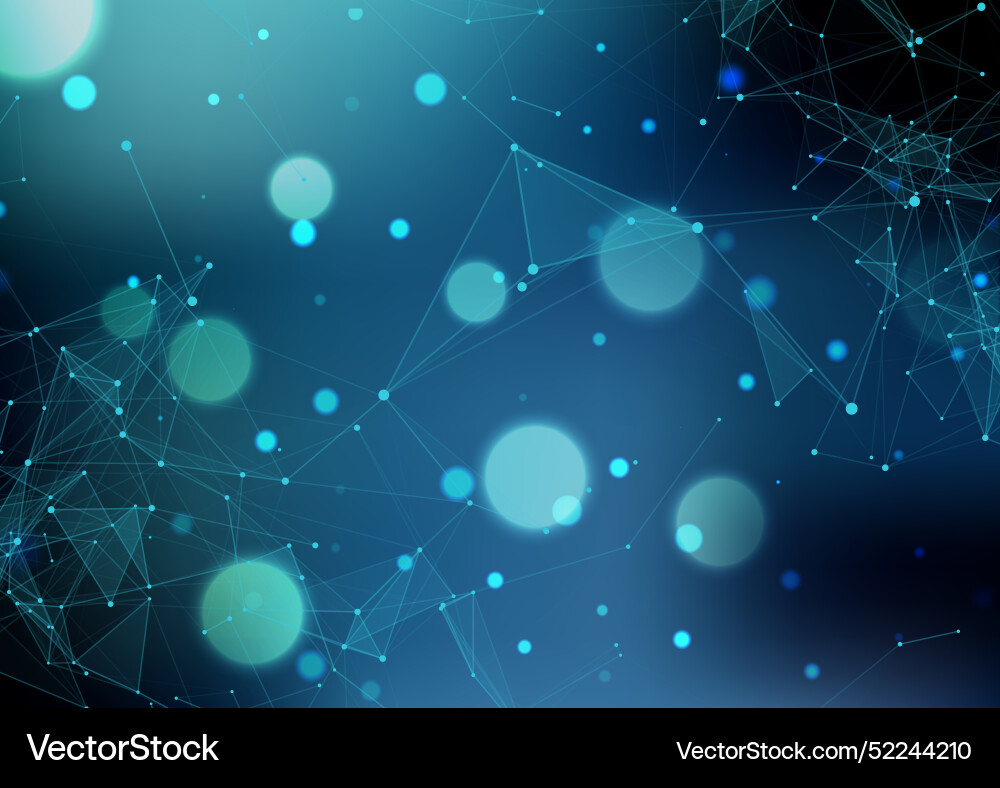Abstract techno background with low poly plexus Vector Image