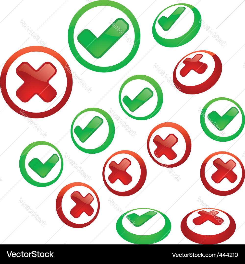 Accept & Reject Icons Vector Image