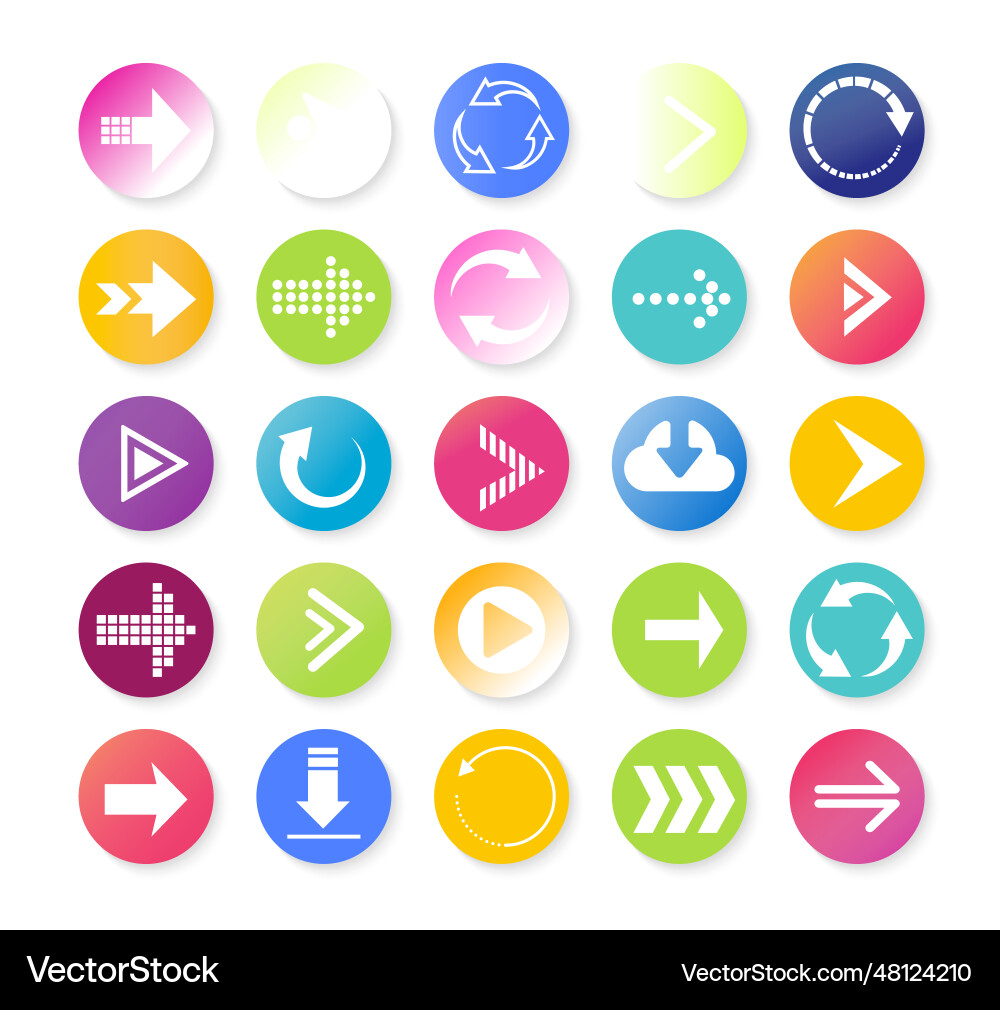 Arrow buttons set Arrow buttons set vector image