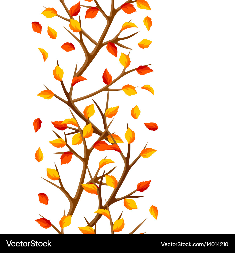 Autumn seamless pattern with branches of tree Vector Image