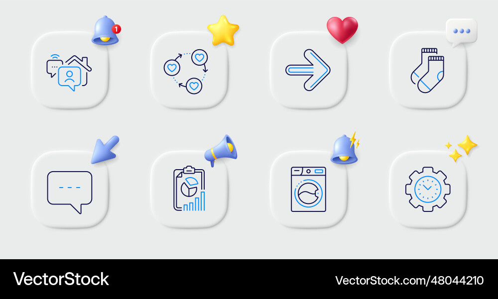 Blog report and socks line icons for web app Blog report and socks line icons for web app vector image