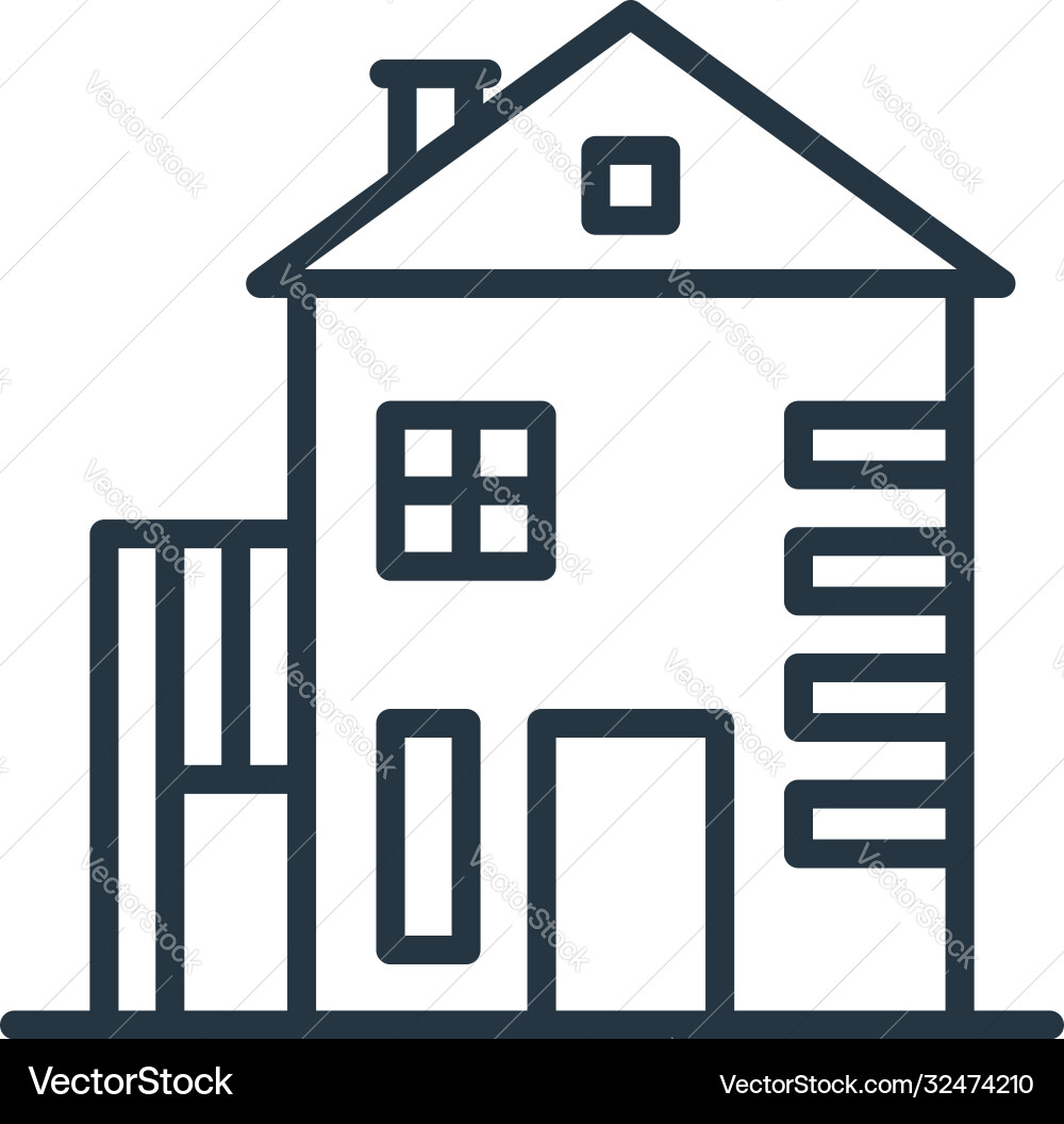 Building icon editable stroke Building icon editable stroke Vector Image