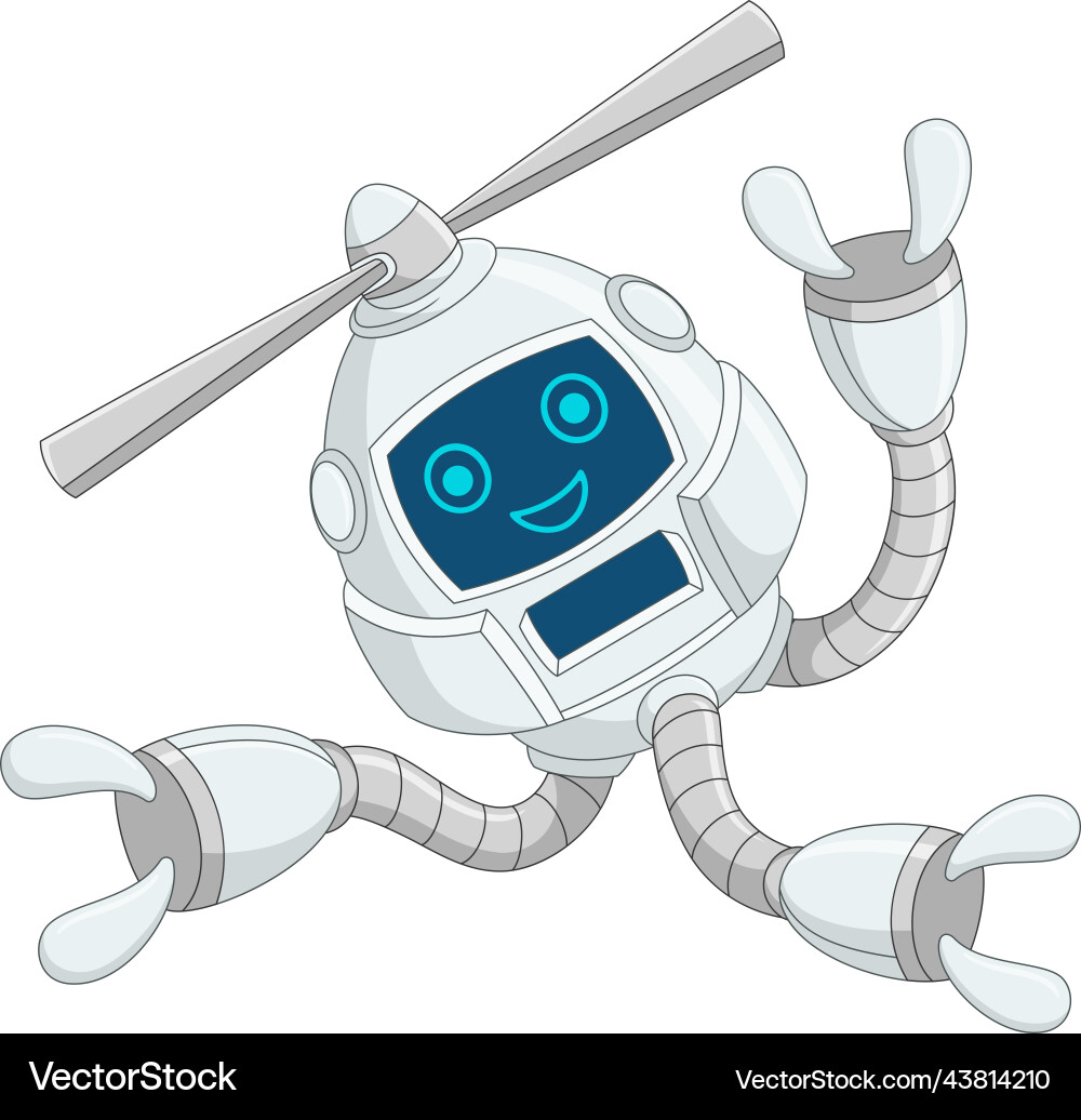Cute robot drone on white background Vector Image