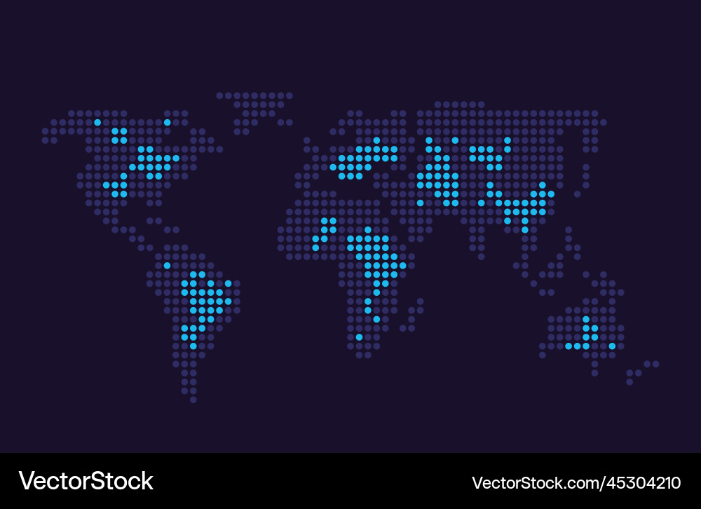 Dark Map Data Visualization Element vector image