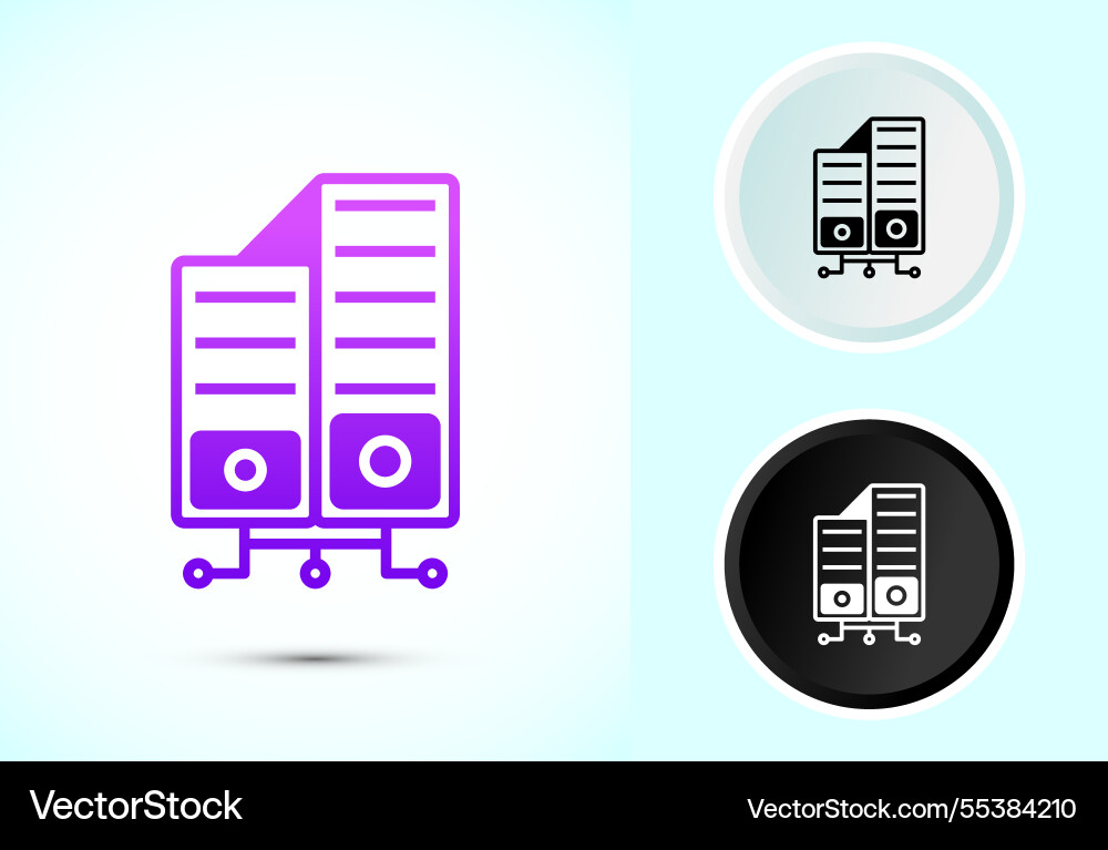 Data center icon design computer server vector image