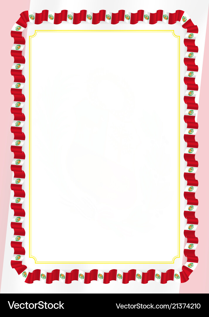 Frame and border of ribbon with peru flag Frame and border of ribbon with peru flag Vector Image