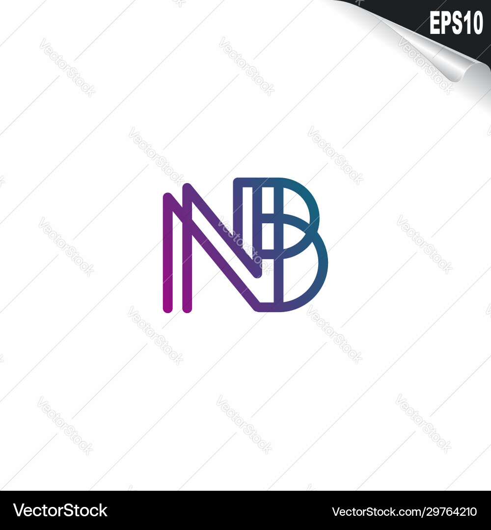 Initial nb logo monogram design template simple Initial nb logo monogram design template simple vector image