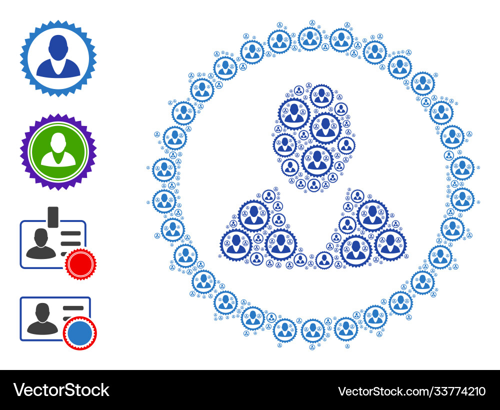 Man stamp recursion mosaic self items Man stamp recursion mosaic self items vector image