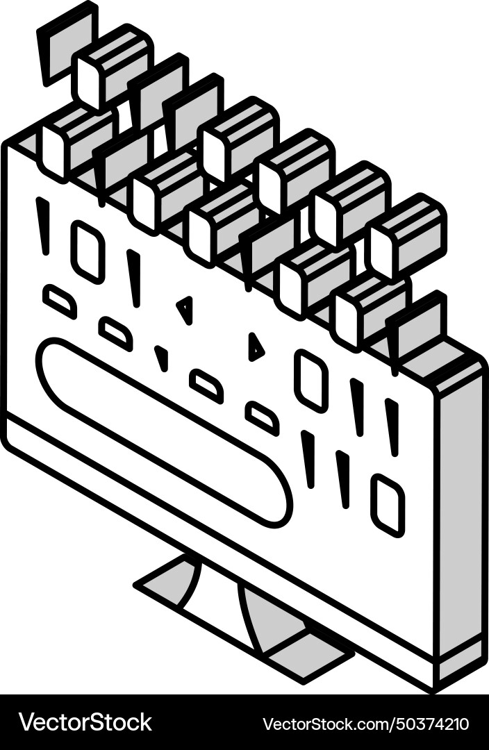 Microcode development isometric icon Vector Image