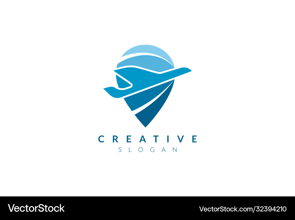 Plane shape design minimalist and simple logo Plane shape design minimalist and simple logo Vector Image