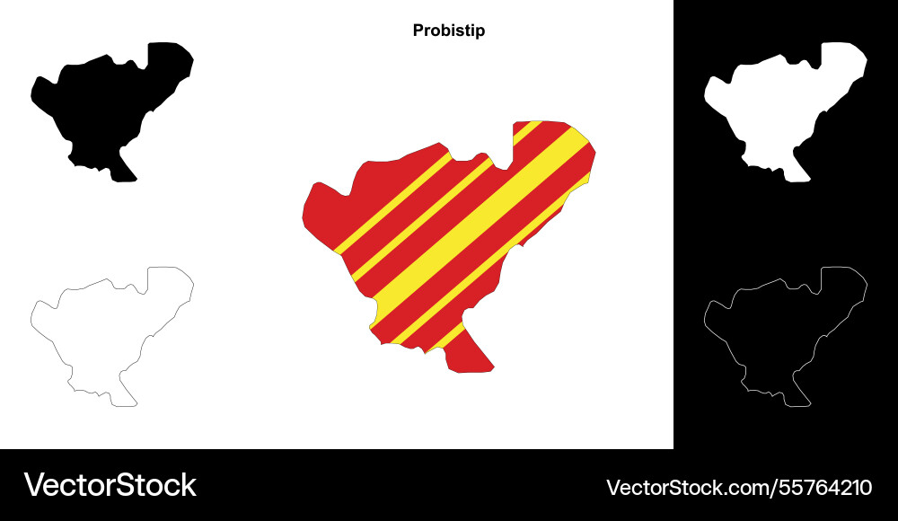 Probistip outline map Vector Image