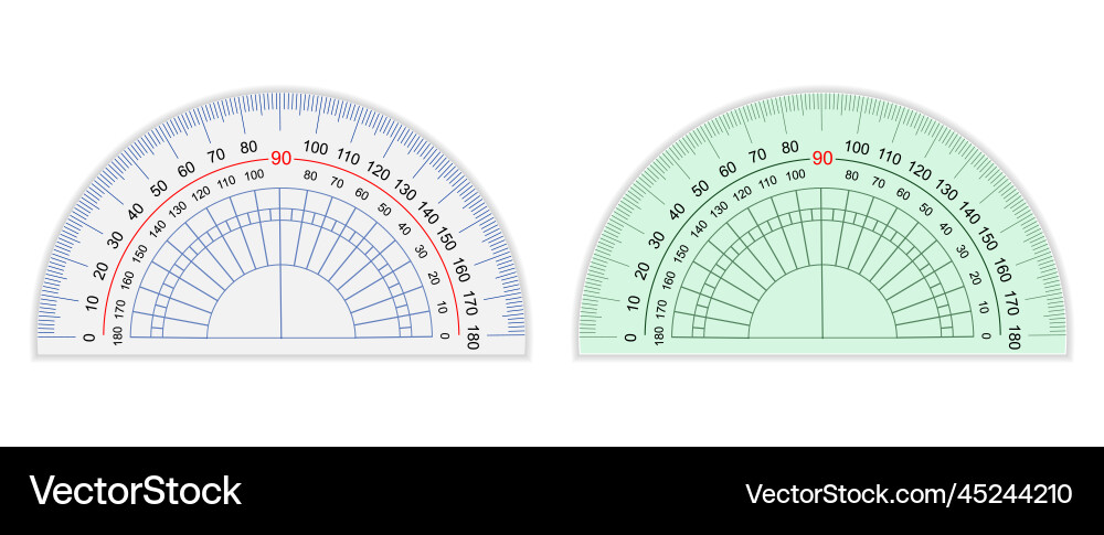 Protactor angles ruler measuring tools Vector Image
