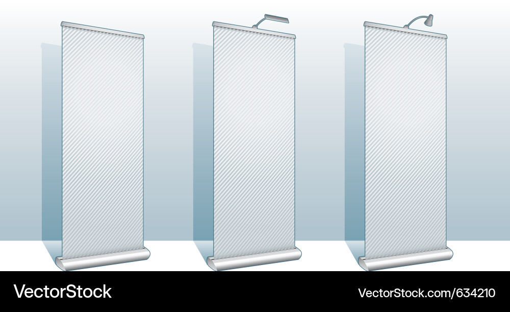 Roll Up Banner Display Set Vector Image