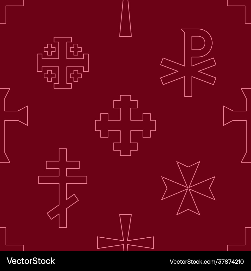 Seamless pattern with variants christian cross vector image