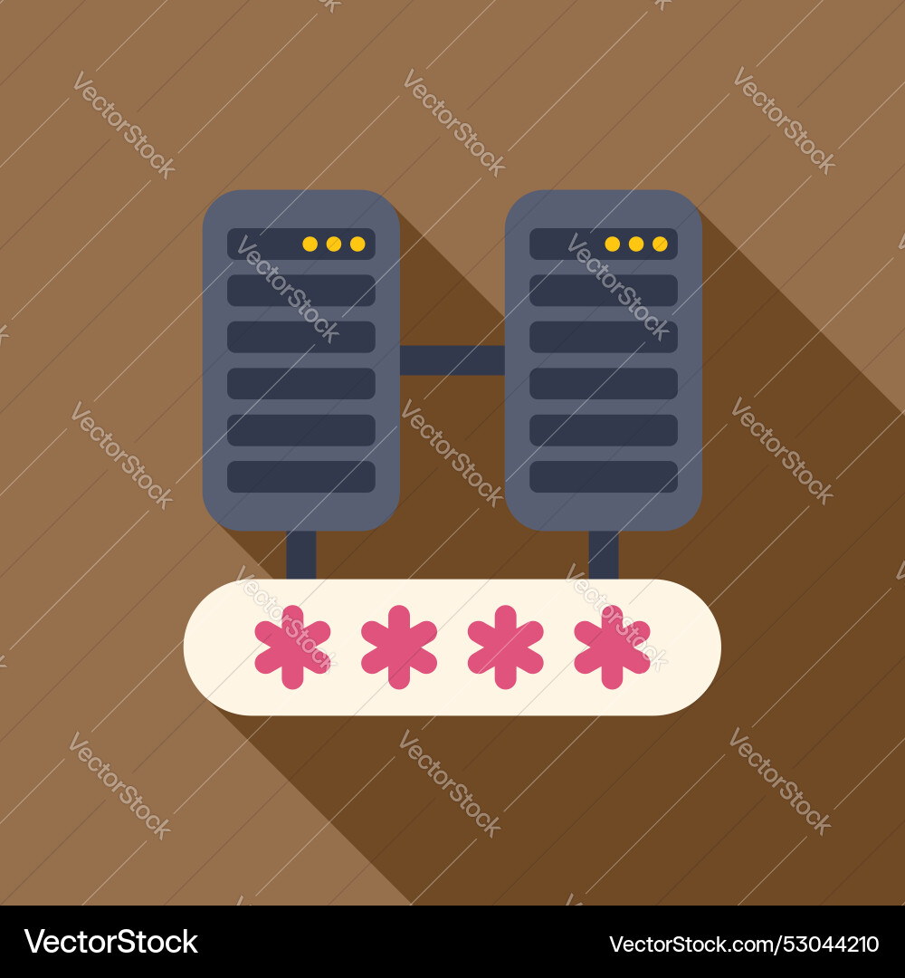 Server rack connecting to password protected Server rack connecting to password protected vector image