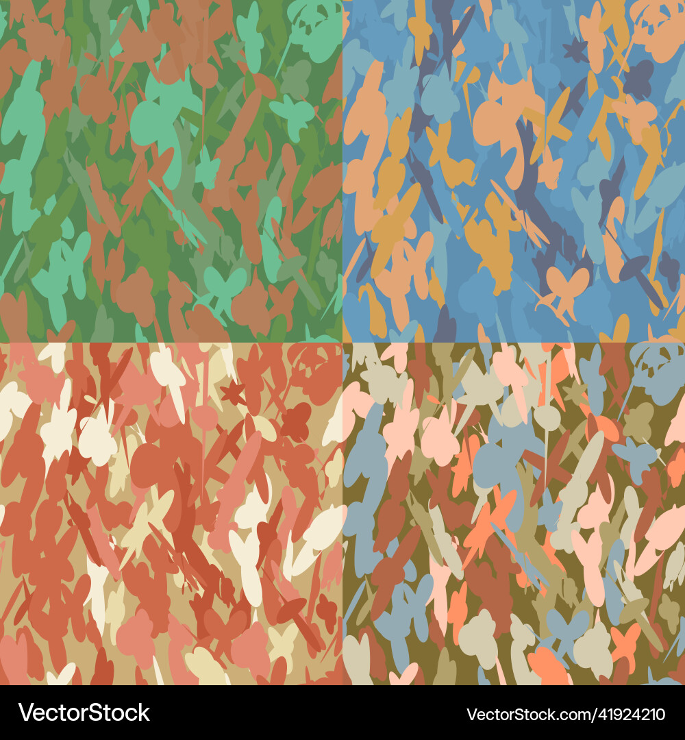 Set of seamless patterns shapeless spots Vector Image