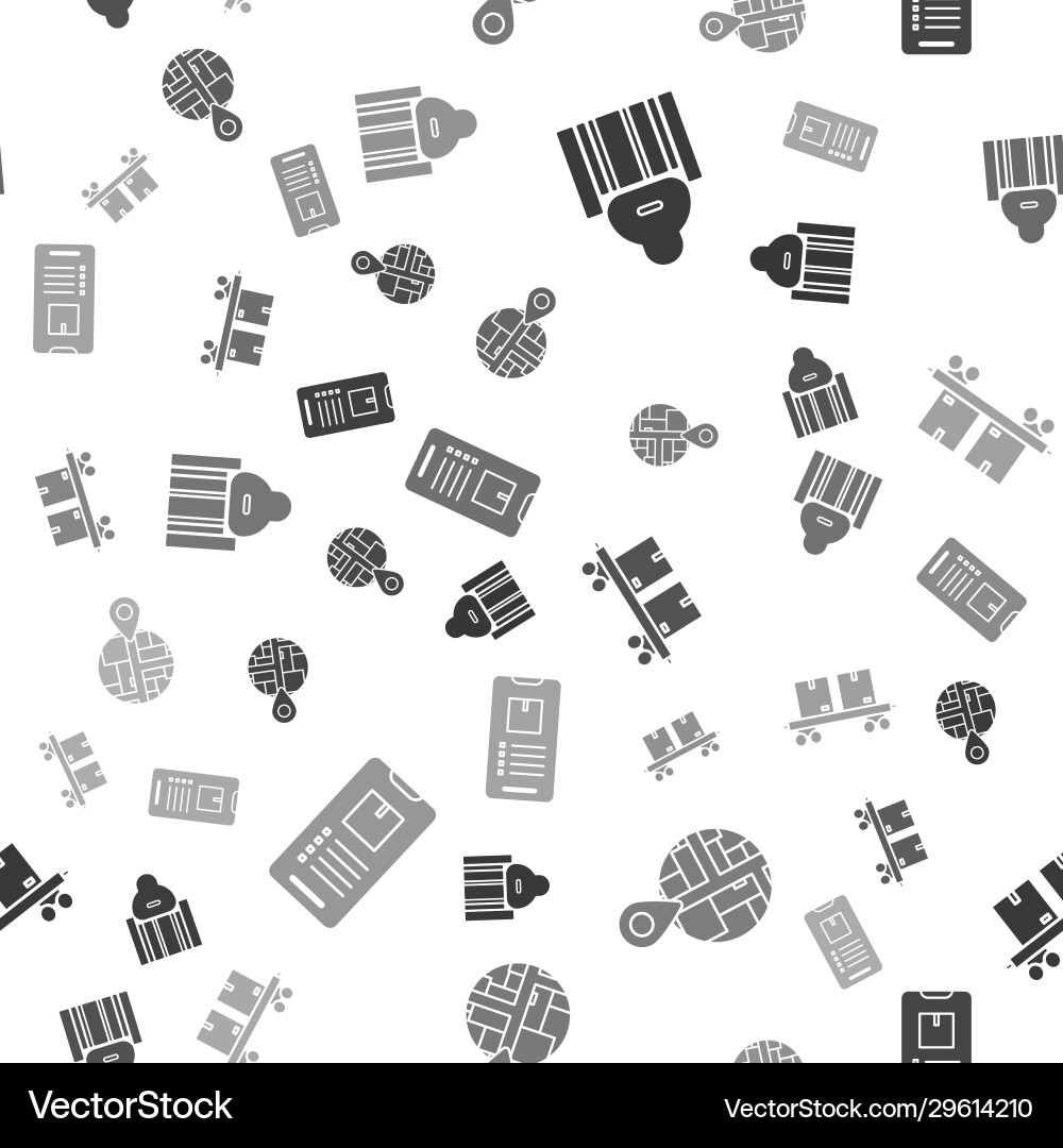 Set scanner scanning bar code placeholder on map Set scanner scanning bar code placeholder on map vector image