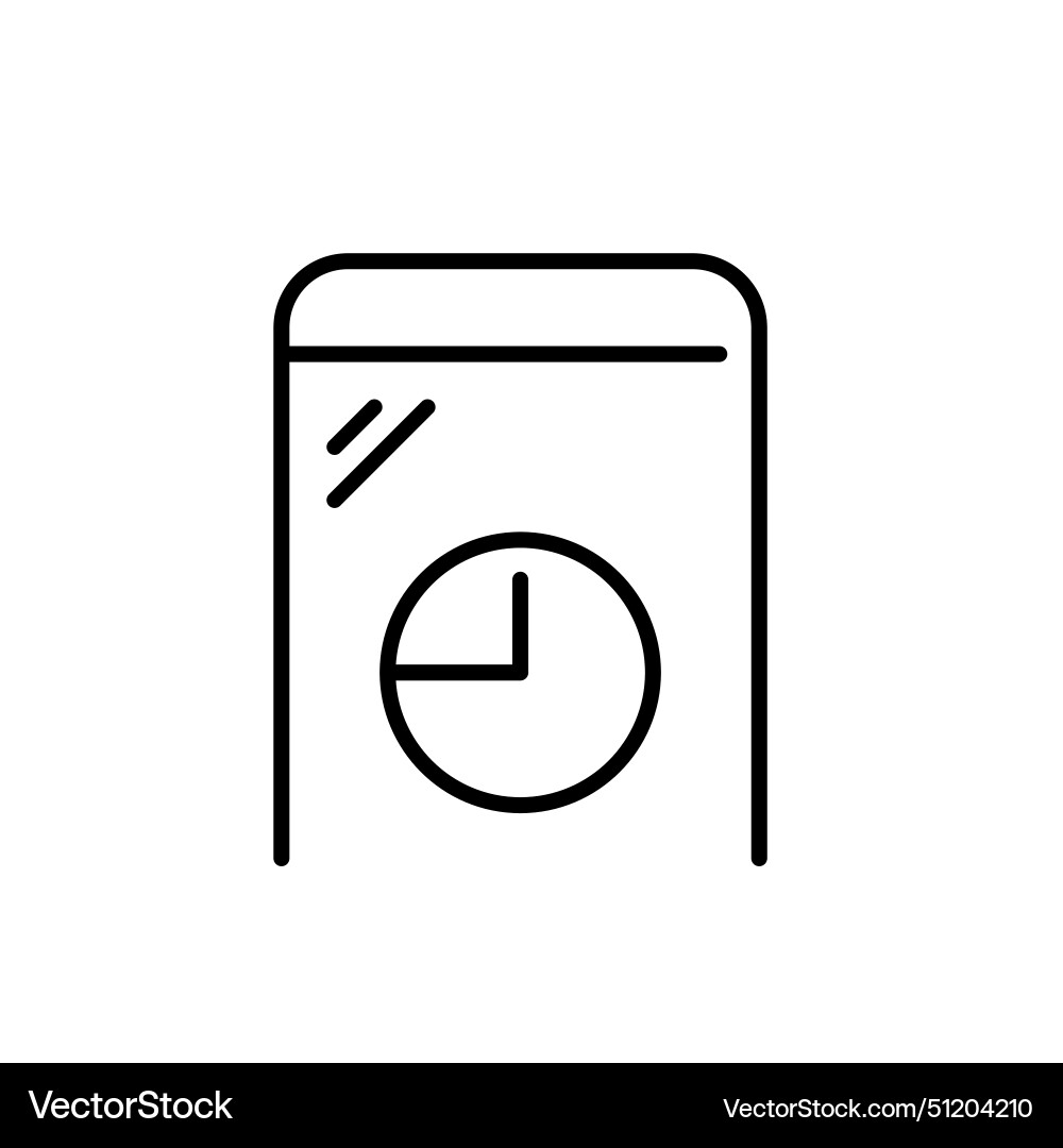 Smartphone with a pie chart on the screen Smartphone with a pie chart on the screen Vector Image