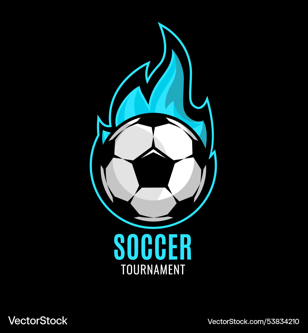 Soccer ball or football on fire background Soccer ball or football on fire background vector image