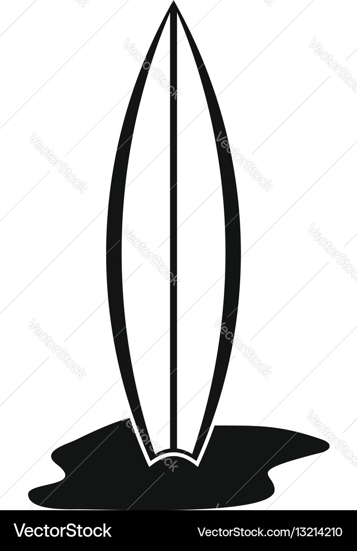 Surfboard Icon - Simple Style Vector Image