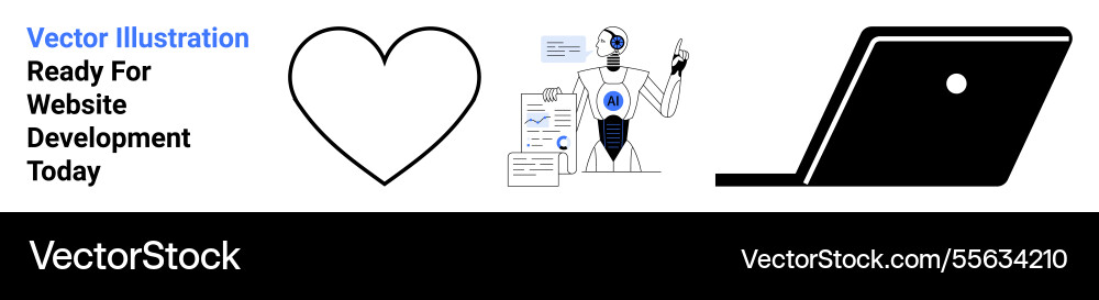 Technology ai and connection themes with a heart Technology ai and connection themes with a heart vector image