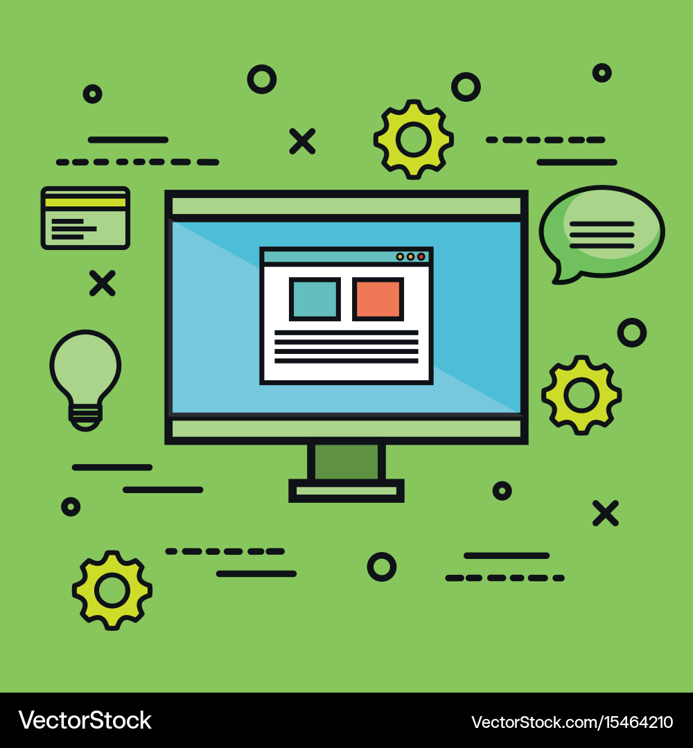 Technology and communication objects design Vector Image