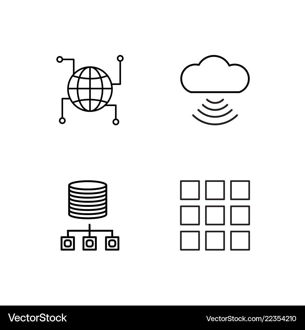 Web simple outlined icons set Web simple outlined icons set vector image
