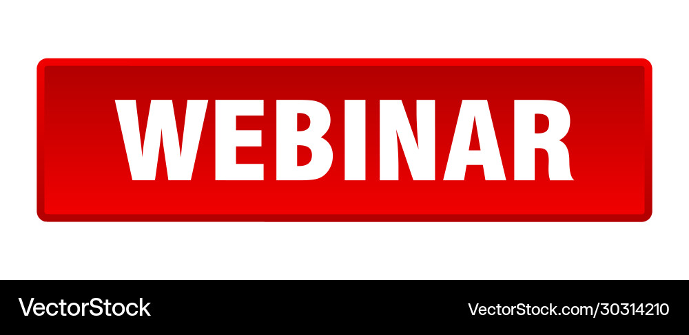 Webinar button square red push Vector Image