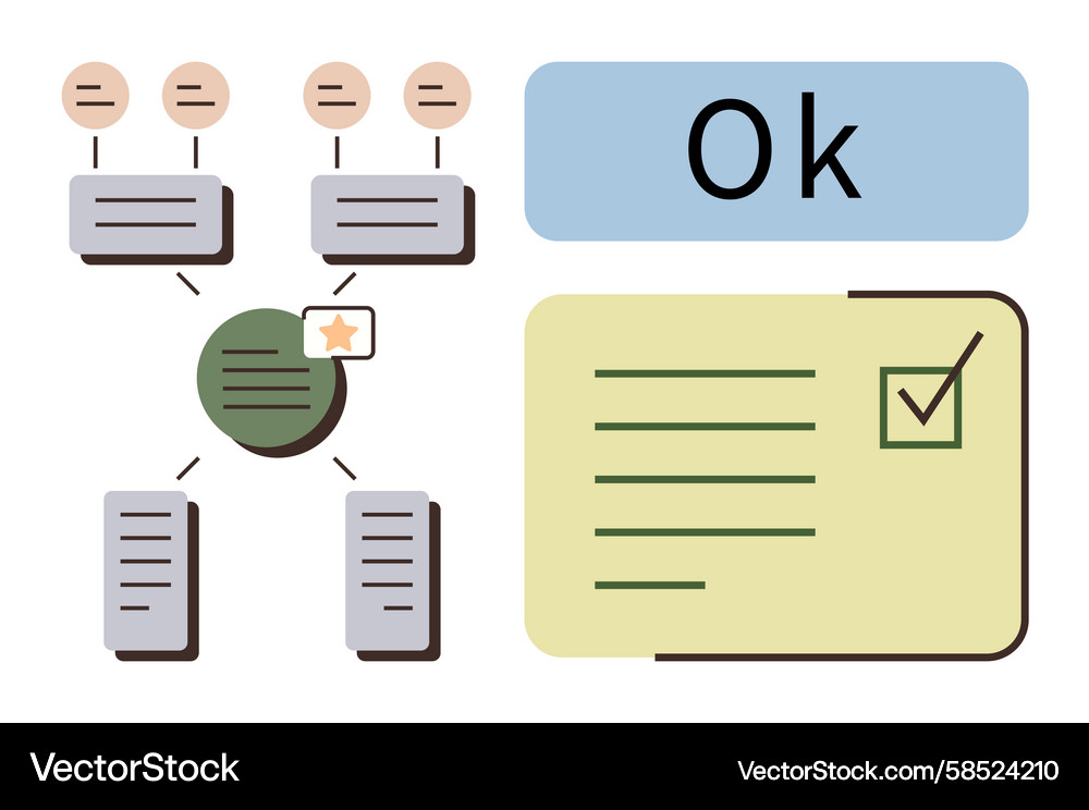 Workflow Task Approval Chart Vector Image
