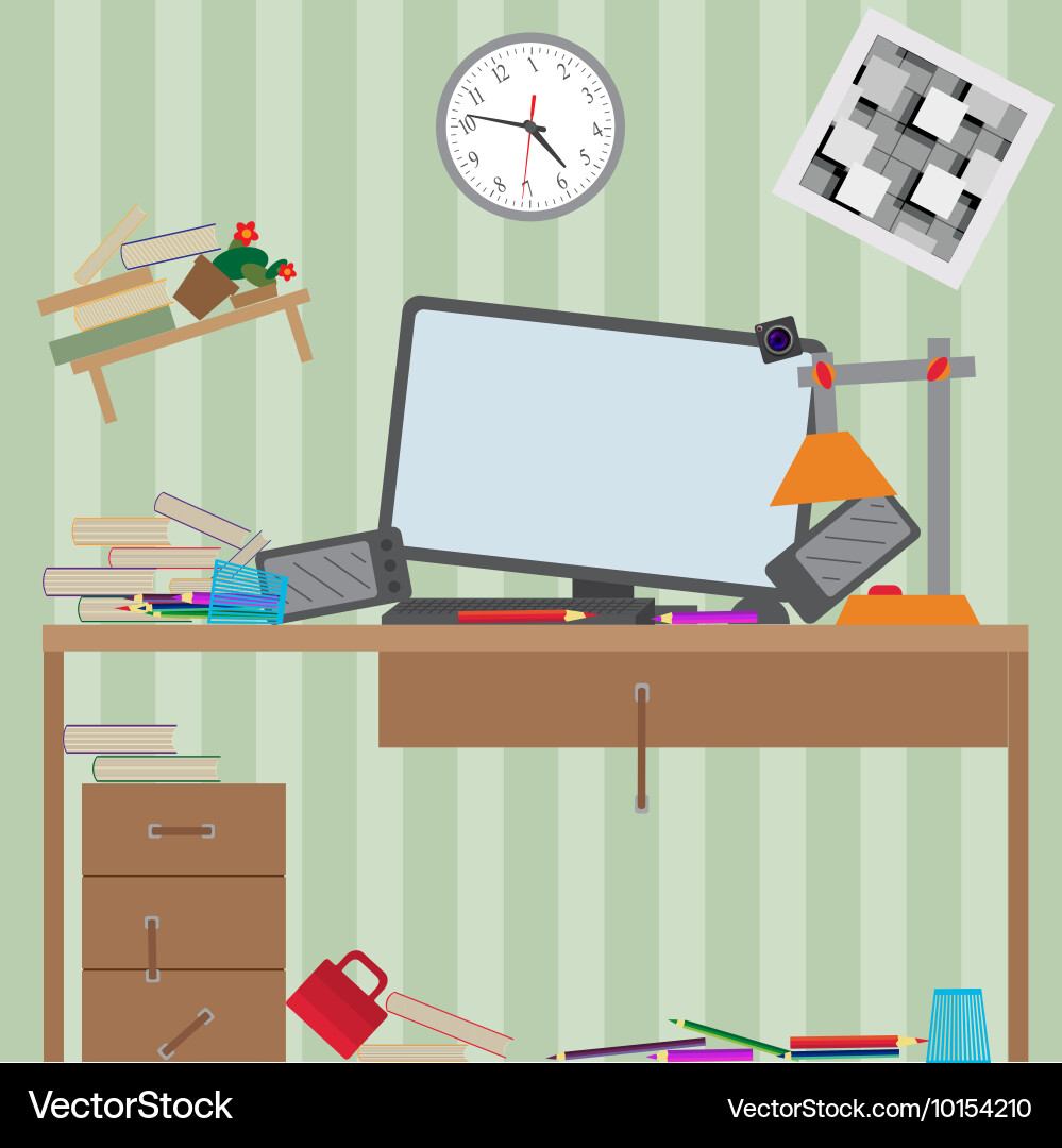 Workstation for use with the computer large vector image