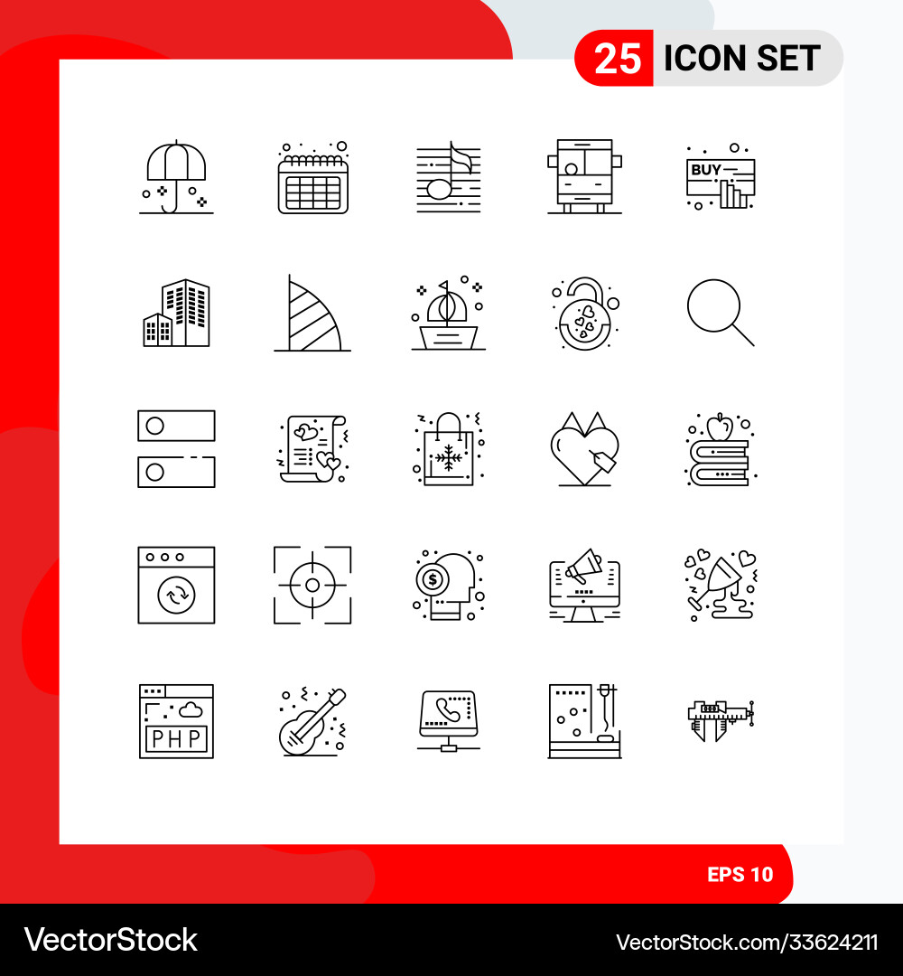 25 universal lines set for web and mobile Vector Image