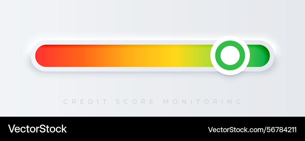 3d credit score meter concept for data display vector image