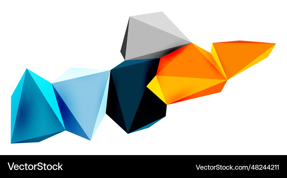 3d low poly triangle design elements 3d low poly triangle design elements vector image