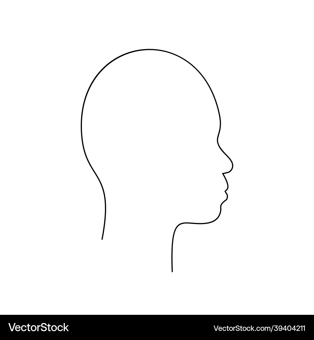 Asian non-binary head in profile with small snub Asian non-binary head in profile with small snub Vector Image
