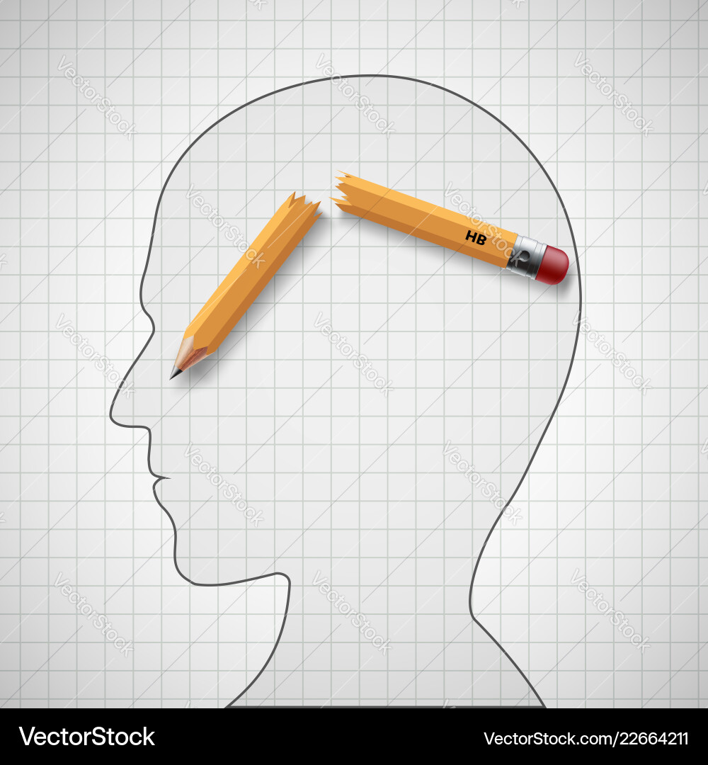 Broken Pencil - Kopfschmerzen und Spannung Vektorbild