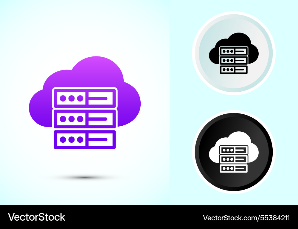 Data center icon design computer server Data center icon design computer server vector image