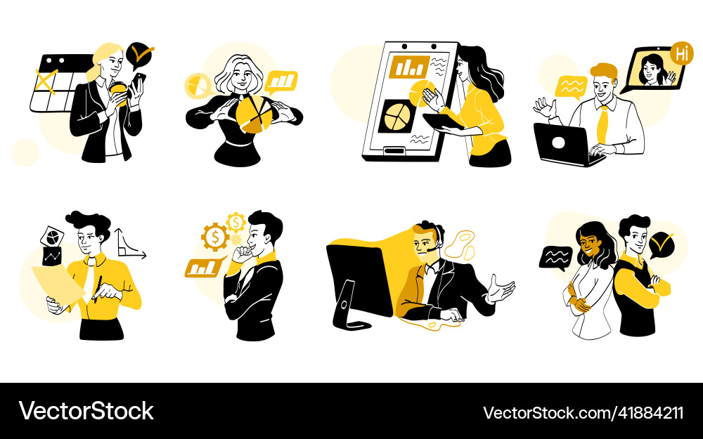 Efficient office workers Efficient office workers vector image