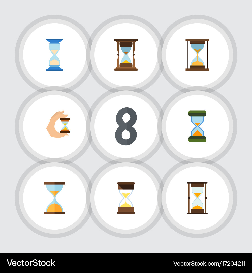 Flat icon timer set of measurement instrument vector image