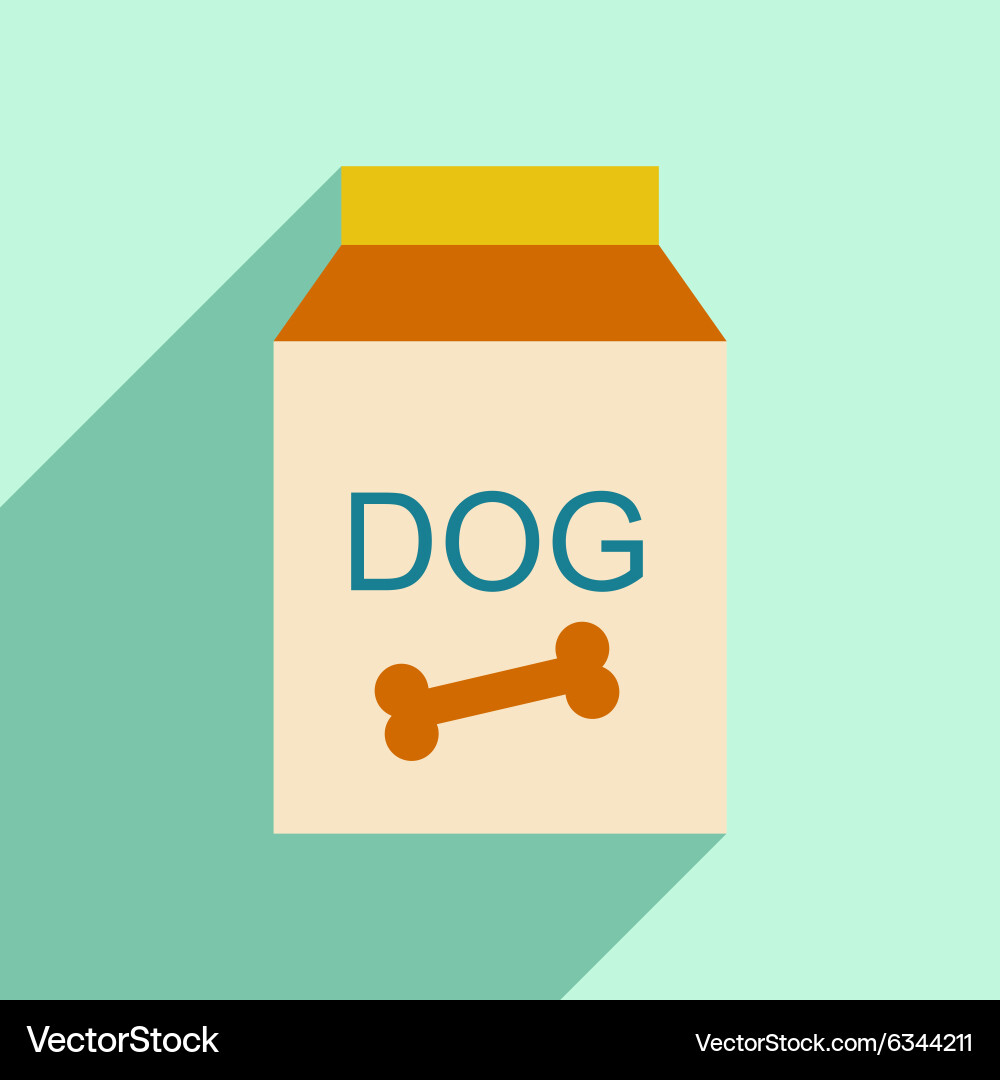 Flat with shadow icon and mobile application dog Vector Image